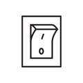 Electric switch outline icon vector. Power off linear style sign toggle switch off position for graphic design, logo, web site, so