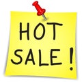 Hot sale word on a Note Paper with pin on white