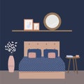 Modern bedroom interior vector illustration Royalty Free Stock Photo