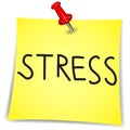 Stress on a Note Paper with pin on white Royalty Free Stock Photo