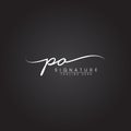 Initial Letter PO logo - Handwritten Signature Style Logo