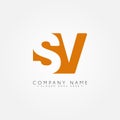 Initial Letter SV Logo - Simple Business Logo