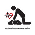 Cardiopulmonary resuscitation,cpr icon isolated on white background