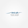Initial Letter MO Logo - Handwritten Signature Style Logo