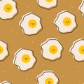 Seamless pattern with cute cartoon smile egg fried for fabric print, textile, gift wrapping paper. colorful vector for kids