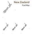 New Zealand pixel map vector isolated on white background Royalty Free Stock Photo