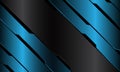 Abstract grey banner blue metallic black circuit cyber geometric slash design modern luxury futuristic technology background vecto Royalty Free Stock Photo