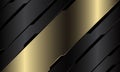 Abstract gold banner grey metallic black circuit cyber geometric slash design modern luxury futuristic technology background vecto Royalty Free Stock Photo