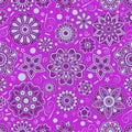 Purple monochrome mandala floral pattern