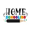 Home schooling Sign. Isolated colorful letters on a white background. Royalty Free Stock Photo