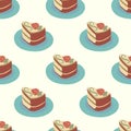 Doodle Slice of Cakes Illustration, Seamless Pattern, Vector Illustration. Royalty Free Stock Photo