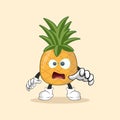 Cute pineapple mascot with various kinds of expressions set collection
