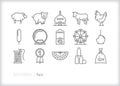 Fair icons of animals, crafts and objects at a state or county fair Royalty Free Stock Photo