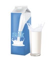 Fresh milk glass and milkpack Royalty Free Stock Photo