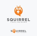 Creative squirrel animal logo Design Vector Stock Illustration. Chipmunk Logo Icon