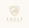 Eagle logotype falcon shield logo Line Style design Vector Image Illustration for Business.