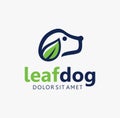 Leaf Dog Logo Premium Design Stock Vector. natural pet care logo Icon Royalty Free Stock Photo