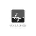 Initial Letter BG Logo - Minimal Business Logo in Signature Style Royalty Free Stock Photo