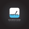 Initial Letter MH Logo - Simple Business Logo in Signature Style Royalty Free Stock Photo