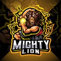 Mighty lion esport mascot logo design