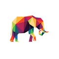 Colorful Elephant Polygonal low poly logo icon