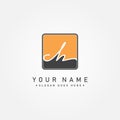 Initial Letter CH Logo - Simple Business Logo in Signature Style Royalty Free Stock Photo