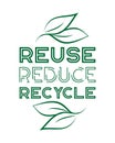 Reuse Reduce Recycle text - Zero waste, environment protection, sustainability concept. Royalty Free Stock Photo