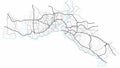 Vector Istanbul city map Turkey - town streets on the plan. Monochrome line map of the scheme of road.