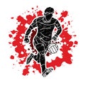 Gaelic Football Male Player Action Cartoon Sport Graphic Vector Royalty Free Stock Photo