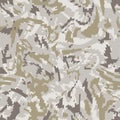 Seamless digital camouflage pattern. Military camo texture. Brown desert color. Vector Royalty Free Stock Photo