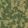 Digital camo background. Seamless camouflage pattern. Military texture. Dark green khaki, brown forest color. Vector Royalty Free Stock Photo