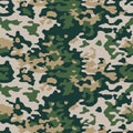 Green camouflage seamless pattern. Vector camo military background. Fabric textile print template. Royalty Free Stock Photo