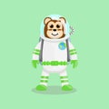 Illustration vector cartoon of cute monkey with astronaut costume