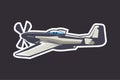 American world war II fighter plane ector illustration