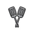 Spatula icon. white background. black outline. kitchenware vector illustration. kitchen utensil. hand drawn vector. cooking. doodl Royalty Free Stock Photo