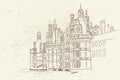 Sketch of Chambord castle, France Royalty Free Stock Photo
