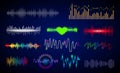 Set of sound wave frequency or audio voice equalizer or colorful sound waves music element concept. eps 10 vector, Royalty Free Stock Photo