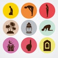 Set of flat ramadan icons Royalty Free Stock Photo