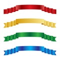 Elegance Red, Yellow, Green and Blue Ribbon Banner. Ribbons, Scrolls, Banners