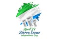 April 27, Independence Day of Sierra Leone vector illustration