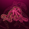 Octopus kraken mascot. esport logo design