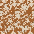 Cow skin in brown spotted, seamless pattern for print, animal texture. Vector Royalty Free Stock Photo