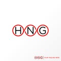 Letter HNG logo free vector. Circle abstract design connecting concept. Royalty Free Stock Photo