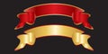 13 Elegance red and gold ribbon banner. Vector Banner Stock Illustration Royalty Free Stock Photo