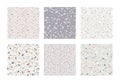 Set of granite stone terrazzo floor texture. Abstract background, seamless pattern. Royalty Free Stock Photo