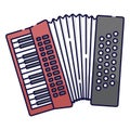 Accordions filled-outline clip art