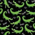 Funny Crocodile seamless pattern.