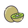 A slice of kiwi filled-outline flat icon
