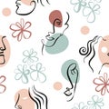 Seamless pattern with abstract portraits .