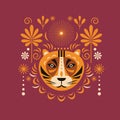 Tiger . Vector decorative beautiful illustration Royalty Free Stock Photo